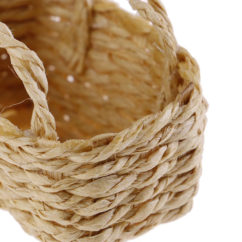 1/12 Puppenhaus Miniaturzubehör Rattanrahmen Handgeflochtener Gemüsekorb