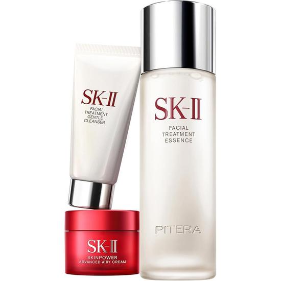 SK-II PITERA™ Youth Essential Set  Trial Set (Gift Box) featuring Facial Treatment Essence (75mL), Cleanser (20g), and Beauty Cream (15g)