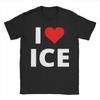 I Love Ice with A Red Heart Men's T Shirt  Vintage Tee Shirt Short Sleeve O Neck T-Shirts Cotton Plus Size Tops
