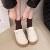 Fashion Women's Fashion Baotou Slippers Winter New Round Head Suede Deep Mouth Thick Sole Anti-slip Wear-resistant Flat Cotton Shoes