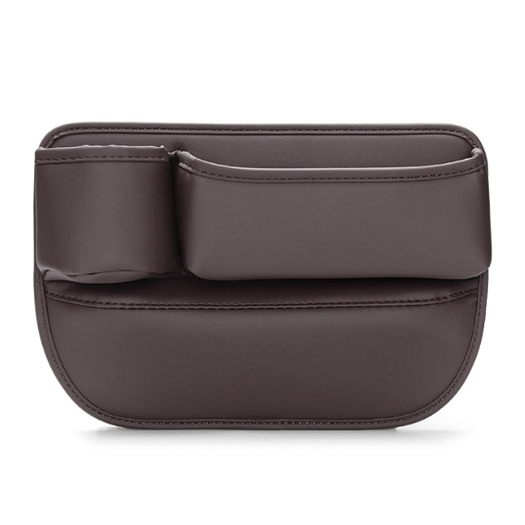 Interior Accessory Seat Filler with Cup Holder Leather Organizer Box Auto Bag Front Seat Storage Box