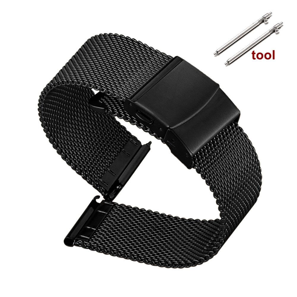 0,6 Milanese Řemínek k hodinkám 18mm 20mm 22mm S rychloupínáním Náramek z nerezové oceli se síťovinou pro muže ženy Pásek na zápěstí