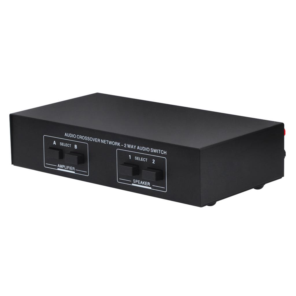 LYNEPAUAIO 2 In 2 Out Speaker Selector Switch Audio Signal Switcher Power Amplifier Audio Receiver Splitter Box