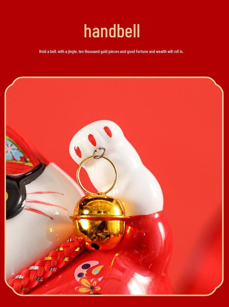 Creative Ceramic Lucky Cat Piggy Bank - Chinese Style Fortune Decor Gift