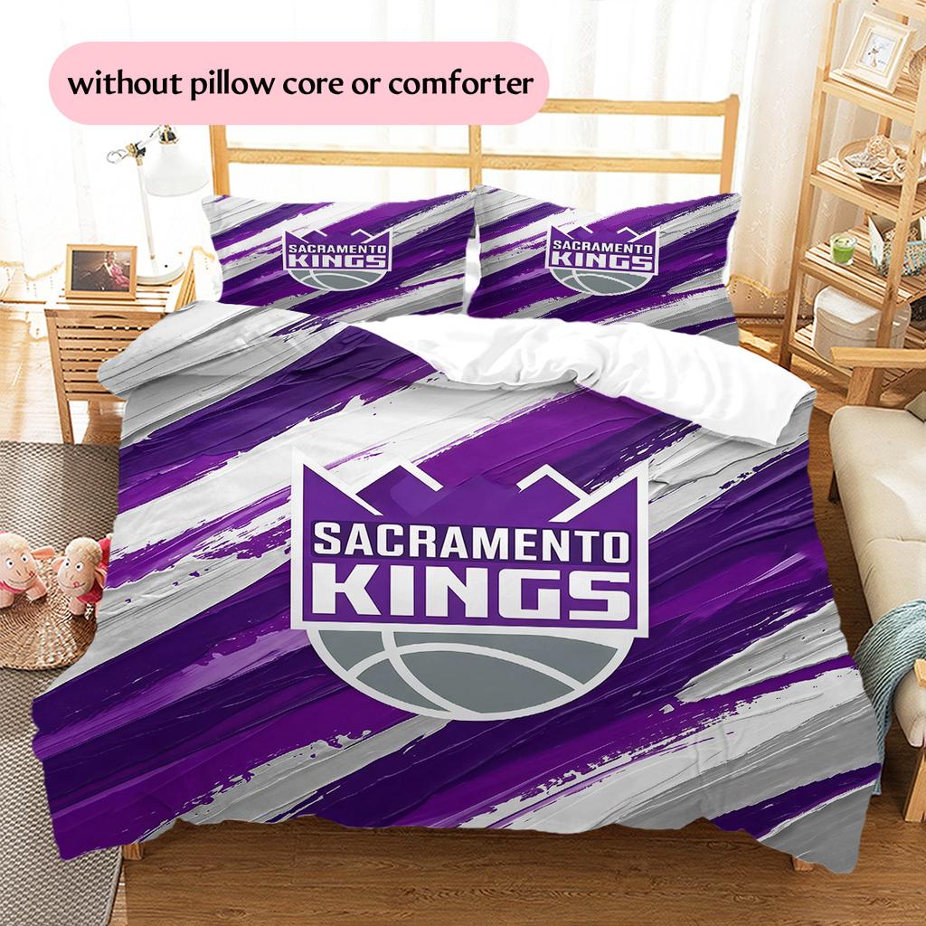 Sacramento Kings Pattern Bedding Quilt Set Home Decoration Gift (1 * duvet cover + 2 * pillowcase without core)