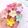 20PCS Mixed Resin 3D Colorful Painted Kawaii Peach Blossom Flat Back Stone Figurines Scrapbook DIY Bow Decor  Accessories