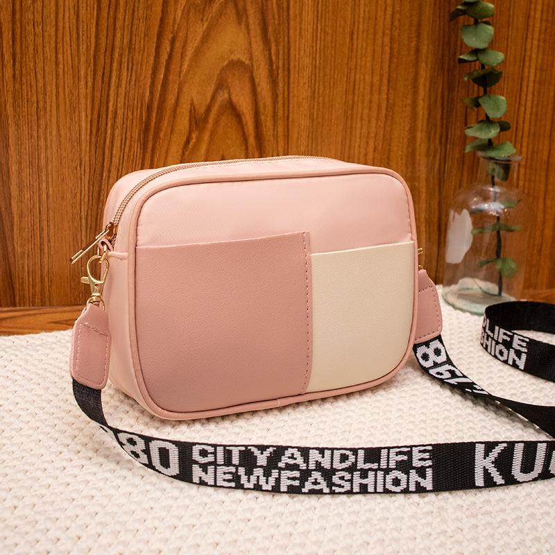 New Color Matching Women's Bag Casual Small Square Bag Shoulder Messenger Bag Contrasting Color Mobile Phone Bag Camera Bag One Piece