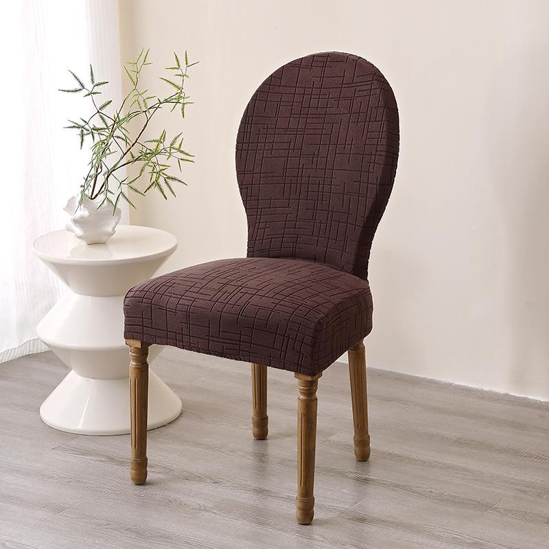 Thick Jacquard Chair Cover French Country Chair Cover Hotel Home Dining Room Dustproof Round Back Chair Cover