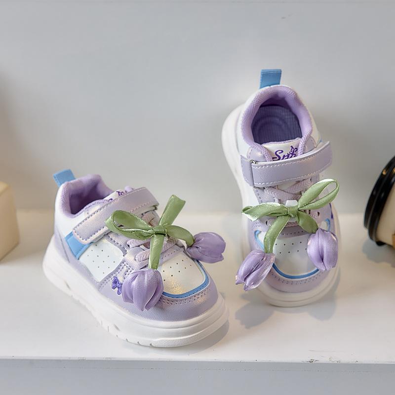 2025 Herbst neue Tulpenmädchen Prinzessin Einzelschuhe modisch vielseitig Blume Board Schuhe weiche Sohle leichte Sportschuhe