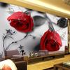 Czerwona Róża Kwiat Duży Mural Ścienny Salon Sypialnia Tło TV Tapeta 3d