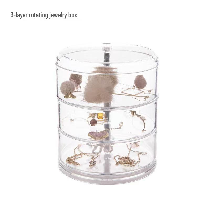 

Transparent Acrylic Rotating Cosmetic and Jewelry Organizer