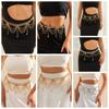 Silver Pearl Tassel Waist Chain Body Jewelry Metal Body Chain Tassels   Beach Accessories