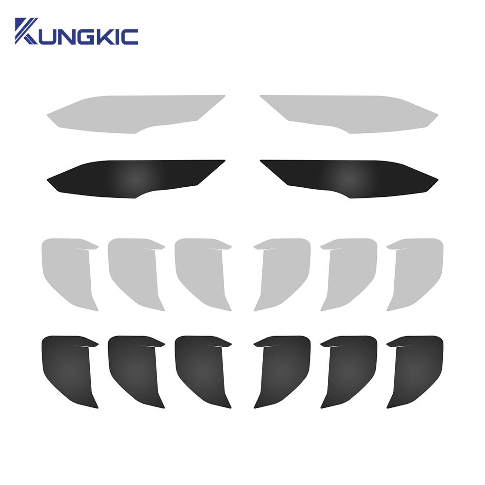 Smoke Black TPU Paint Protective Foil for Ford Mustang 2018-2023 Headlight and Tail Light