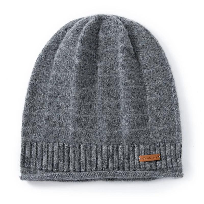 Women 100% Pure Cashmere Slouchy Beanie Hat Winter Warm Soft Cozy Headwear Casual Knit Cap Cold Weather Accessory