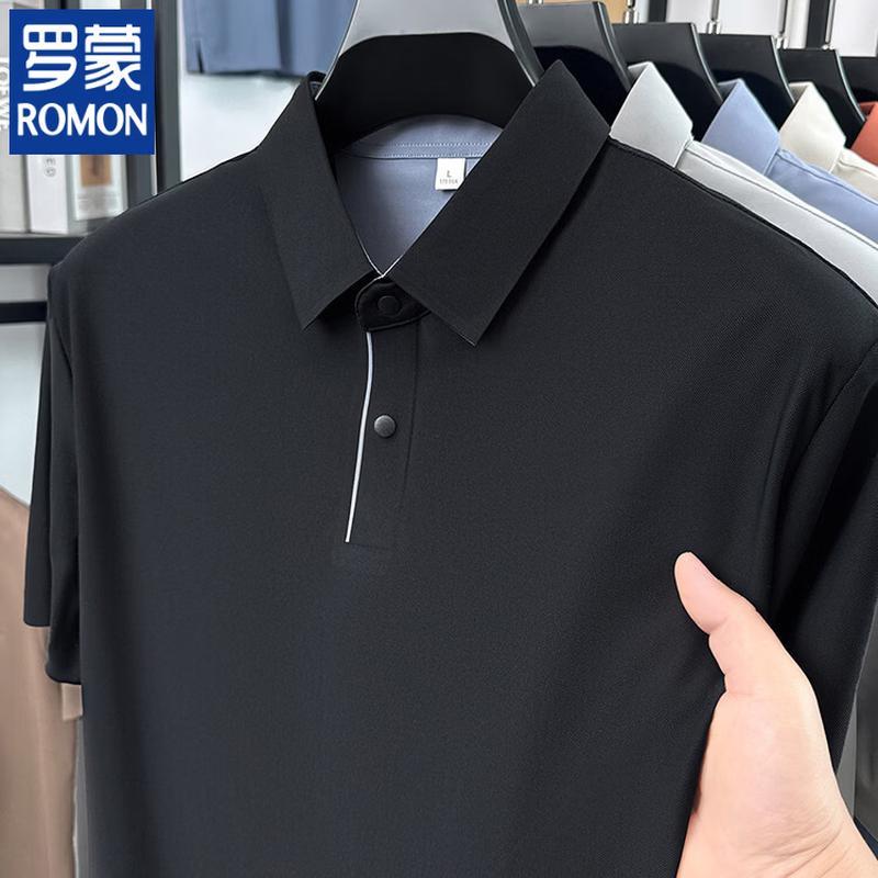 ROMON Men s Anti-Wrinkle Cool-Feel Short Sleeve Polo Shirt 4XL (190cm)