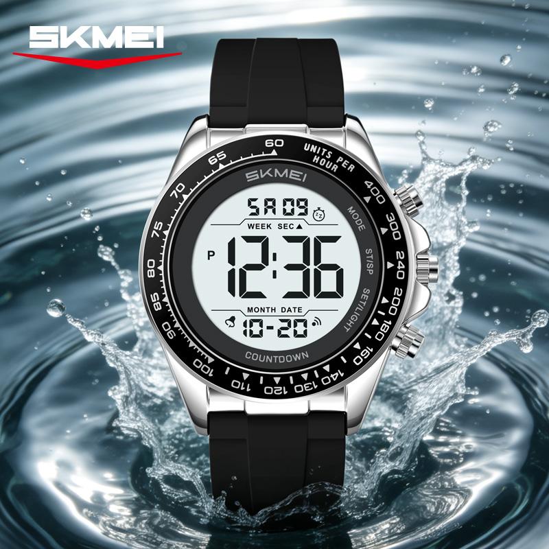 Skmei 2592 Hot Sell Top 10 Brand Mens Digital Watch Original Silicone Band Water Proof Chronograph in Stock Sports Watch Factory