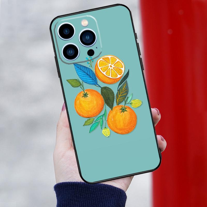 Summer Fruit Orange Phone Case For iPhone 16 Pro Max 13 12 Mini 11 14 Pro Max XR 16 Plus 16e 15 Pro Back Cover