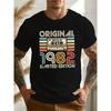 European Size 1982 Limited Edition Men's Vintage T-Shirt - Crew Neck Short Sleeve Tee, Suitable for Casual Summer Wear, Machine Washable Shirt