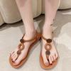 Women Sandals 2025 Summer Flat Shoes Female Bohemian Flip Flops Ladies Vacation Beach Sandales Girls Street Footwear