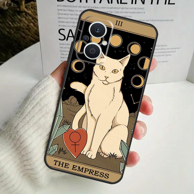 Katzen Tarot Hexerei Handyhülle Für OPPO Reno 8 7 Lite 8T 11 12 13 14 14F 10 Pro OPPO Find X8 X6 X5 X9 Pro Cover
