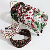 Beautiful Cherry Strawberry Print Hairbands with Center Cross Knot for Women's And Girls Casual Shopping Hair Hoop Accessory