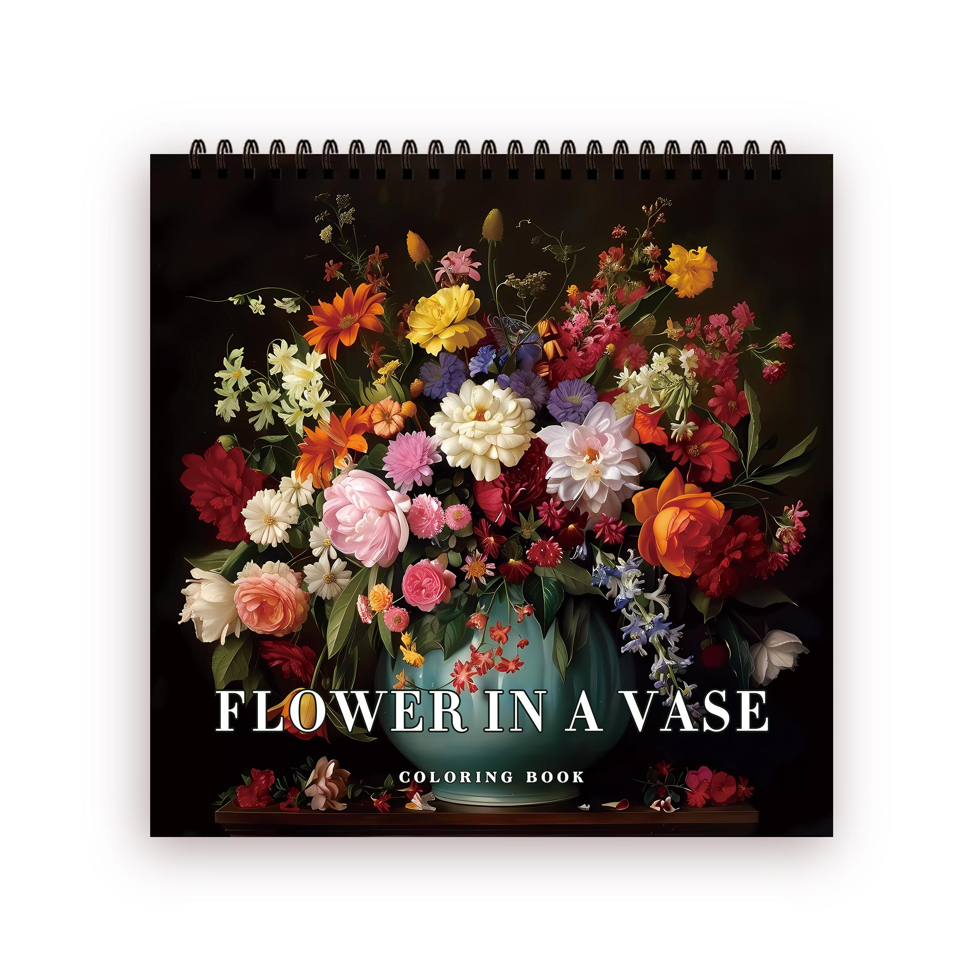 

Книжка-раскраска на спирали 30 листов 8,3x 8,3 дюйма Плотная бумага 100 г/м², Для снятия стресса, Тревоги, Идеально подходит для многих праздничных подарков чёрный