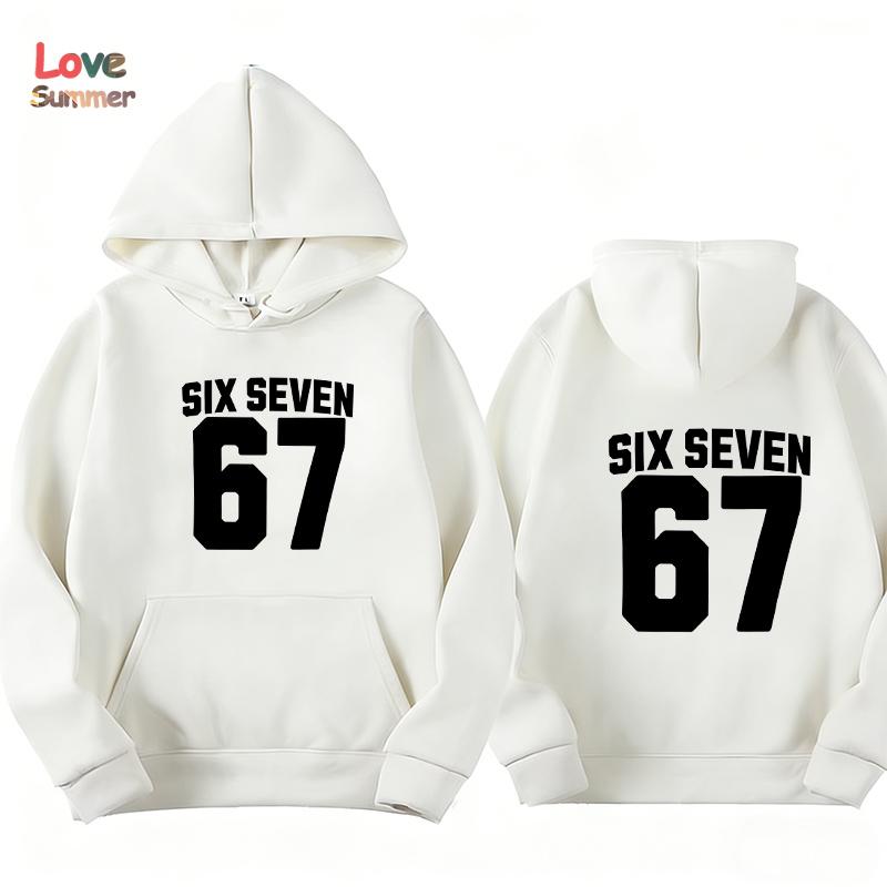 67 Hoodies Boys Girls Pullovers Harajuku Hoodies 67 Printed Fleece Hoodie Kids Fall Winter Casual Fashion Unisex Sweatshirt
