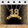 Sfondo Palloncini Glitter Oro Nero per Festa 18° Compleanno, Bar Mitzvah Perfetto per Donne, Uomini, Ragazzi e Ragazze Fotografia-Arazzo