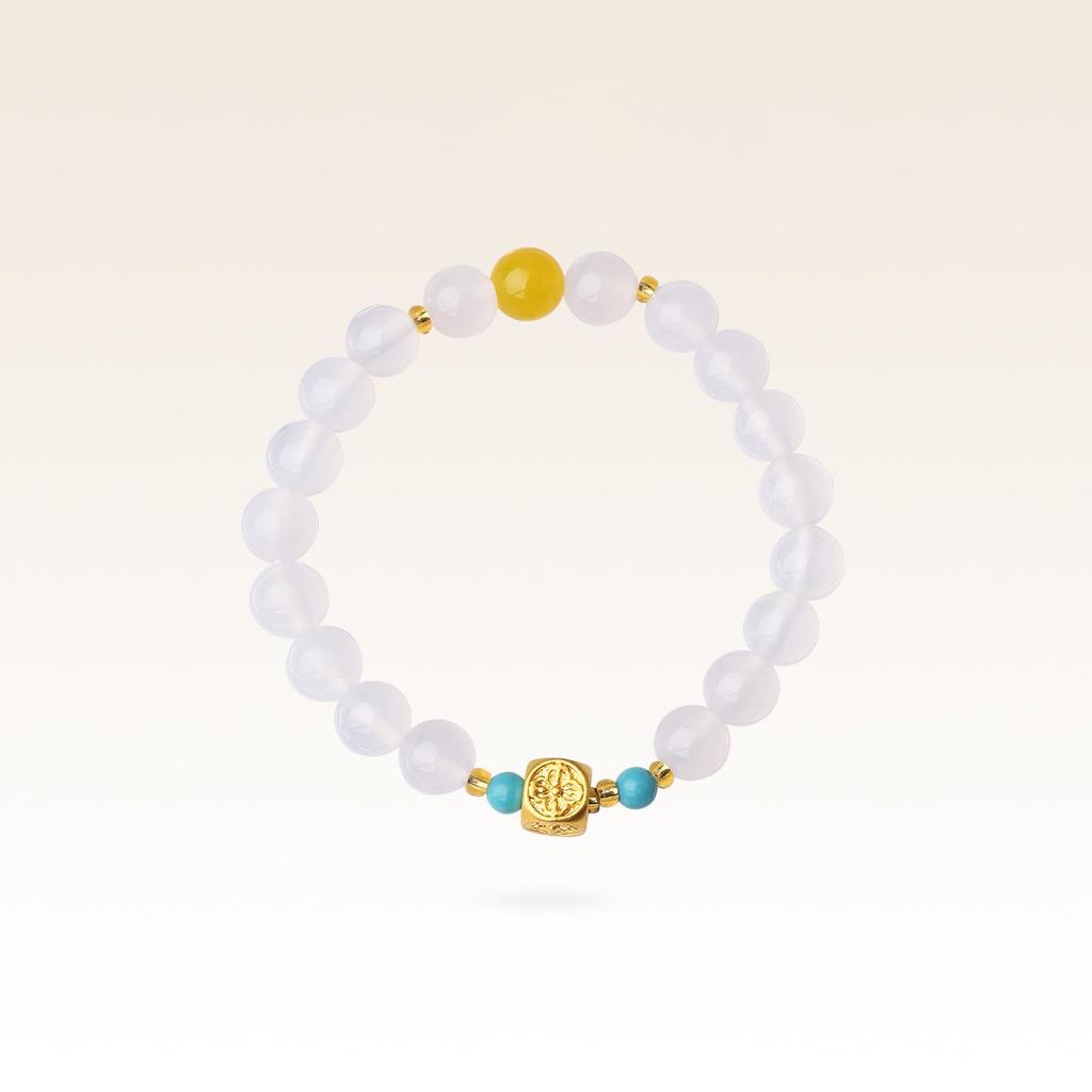 Genuine Yellow Agate Four-Direction Bracelet - Chinese Original Design Gift