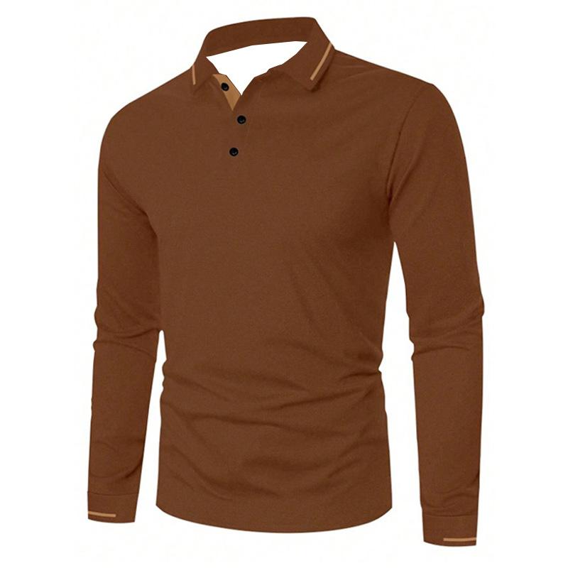 Long Sleeve Polo Shirt, Classic Collar Detail, Versatile for Daily Wear