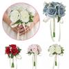Silk Flowers Bridal Bouquet Artificial Roses Artificial Silk Flower Bouquets  Women Girls