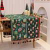 Christmas Decoration Chenille Jacquard Table Runner Printed Table Decoration Santa Claus Printed Table Mat