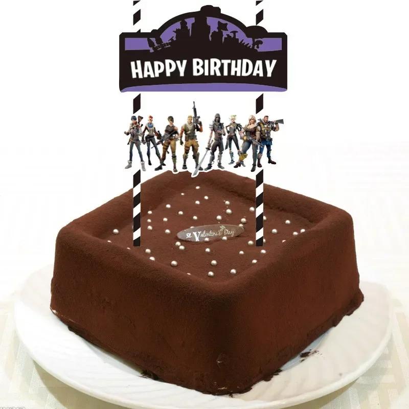 

Perfect Fortnite Game Theme Party Decorations for Boys Action Figures Banner Cake Kids Birthday Party Tableware Decoration Backgrounds