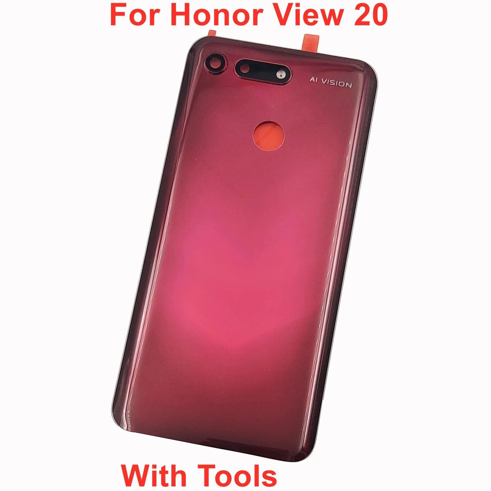 

Для Honor View 20 Стеклянная крышка батареи Huawei Honor V20 Жесткая задняя дверь Корпус + оригинальный клей + объектив камеры