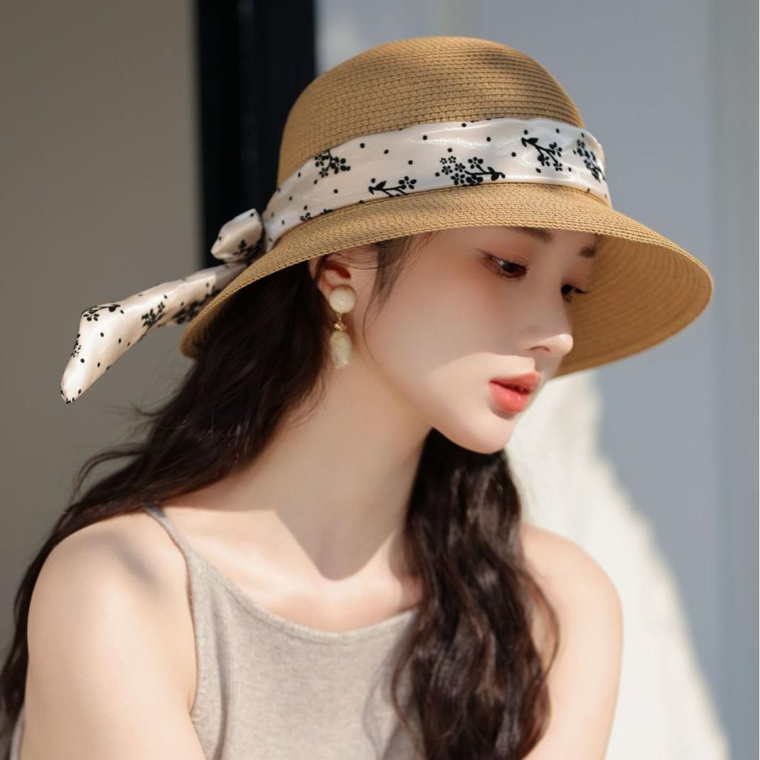 

Простая соломенная шляпа-ведро с бантом, элегантная однотонная шляпа от солнца, модные складные дорожные пляжные шляпы для женщин, повседневное использование летом на открытом воздухе ONE SIZE хаки