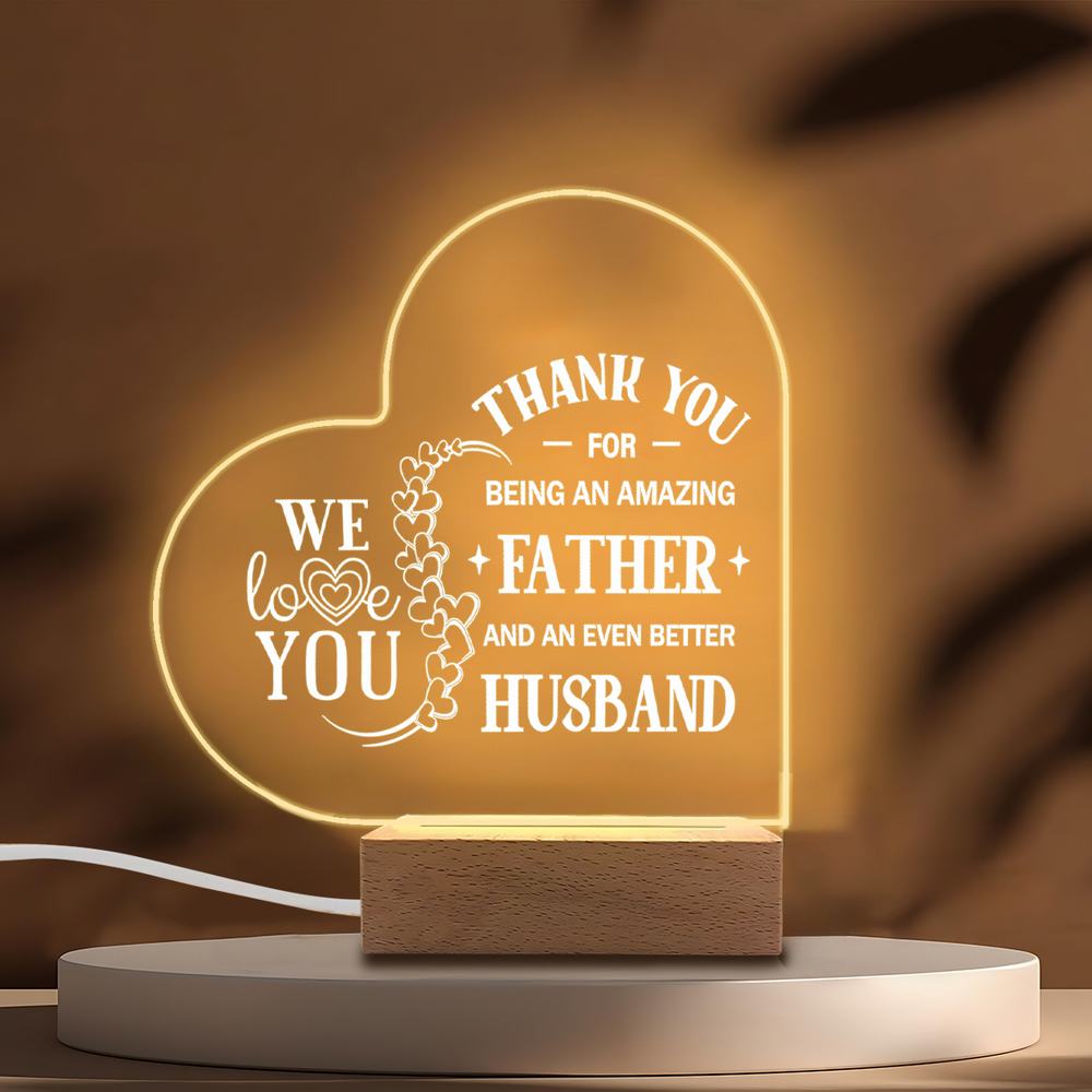 1PC Acrylic Luminous Ornament Photography Accessories, USB Base, Husband Gift, Anniversary/Valentine Figurines