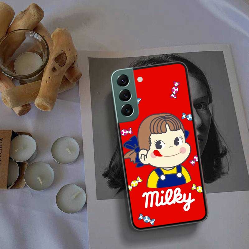 F-Fujiya M-Milky P-Peko C-chan Cartoon Phone Case For Samsung Galaxy S22 S25 Ultra S21 S10 Plus S26 Edge S20 S23 S24 FE Cove