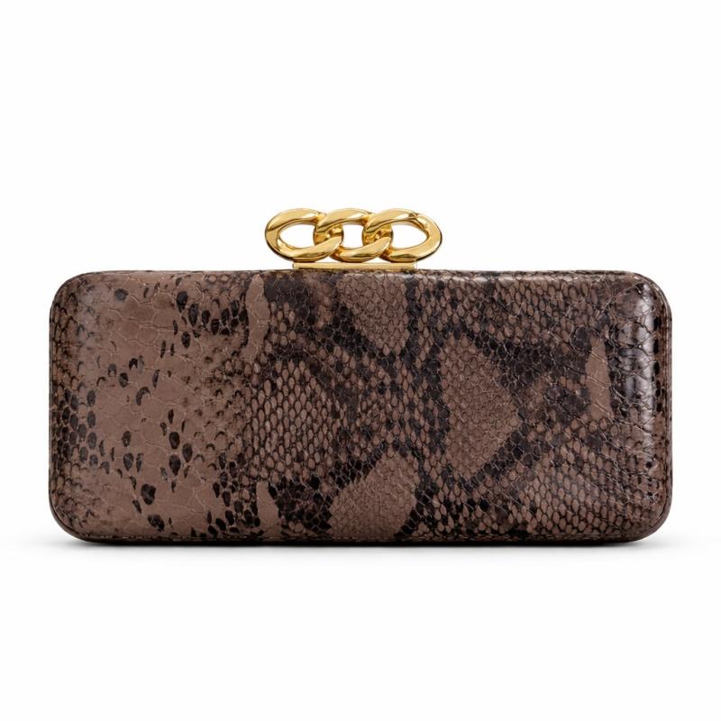 Vintage Schlangenprint Clutch Tasche für Damen Luxusmarke Handtaschen Elegante Schlangenlinien Crossbody Taschen Kette Party Clutch Geldbörse