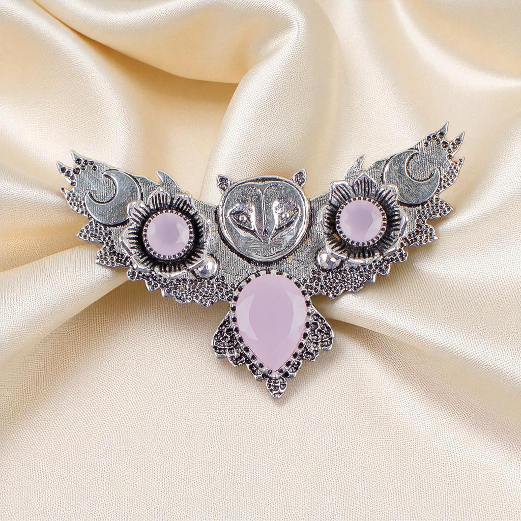 Rose Chalcedony Gemstone Silver Pendant, 925 Sterling Silver, Handmade Women Necklace, Designer Necklace, Birthday Gift JCP-8-15