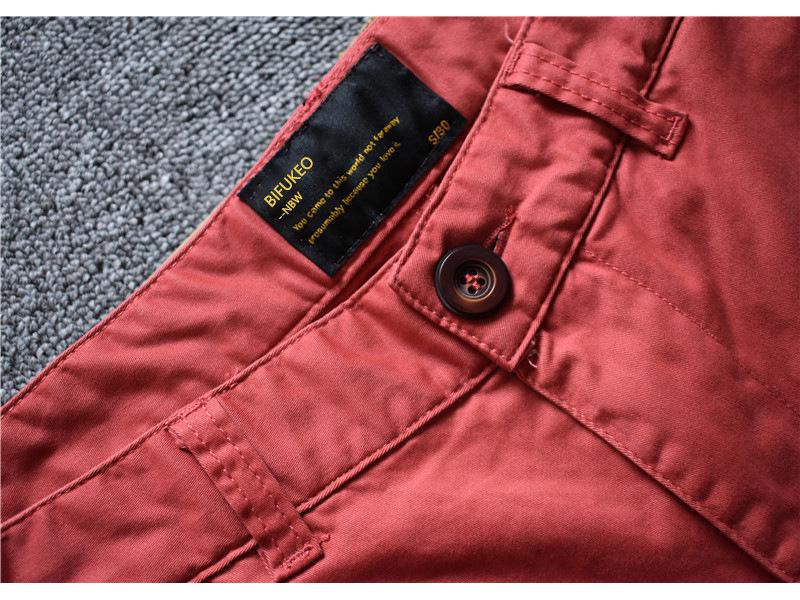 Men's Cotton Slim Fit Solid Color Three-Quarter Shorts - Trendy Summer Stretch Pants