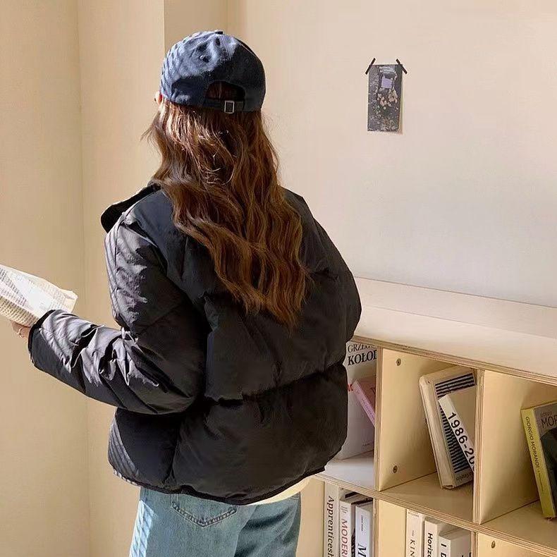 Daunen-Baumwolljacke für Damen, kurz, klein, einfarbig, modische Brotjacke, warme Winter-Baumwolljacke