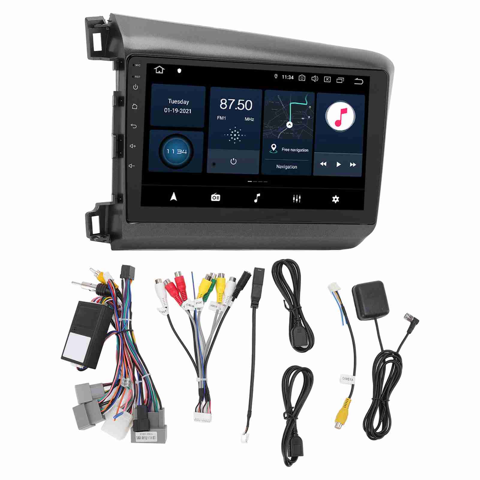 

Автомобильный стерео радио мультимедийный проигрыватель 9 дюймов сенсорный экран Mirror Link GPS навигация замена для Civic