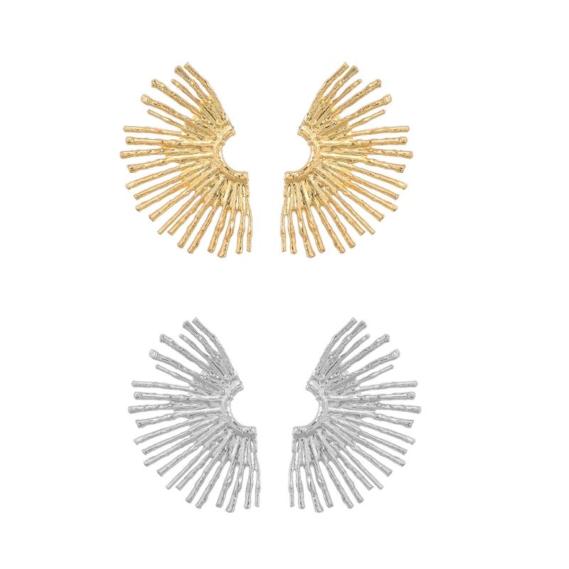 Irregular Semicircular Line Earrings Exaggerated Ear Jewelry Alloy Material