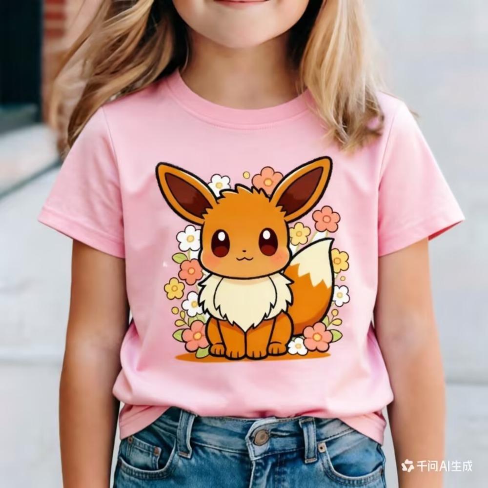 Pokemons Cute Kids T-shirt Anime Game Cartoon Cotton Boys Girl Toddler Tees Streetwear Casual Short Sleeve Childern Clothes Tops