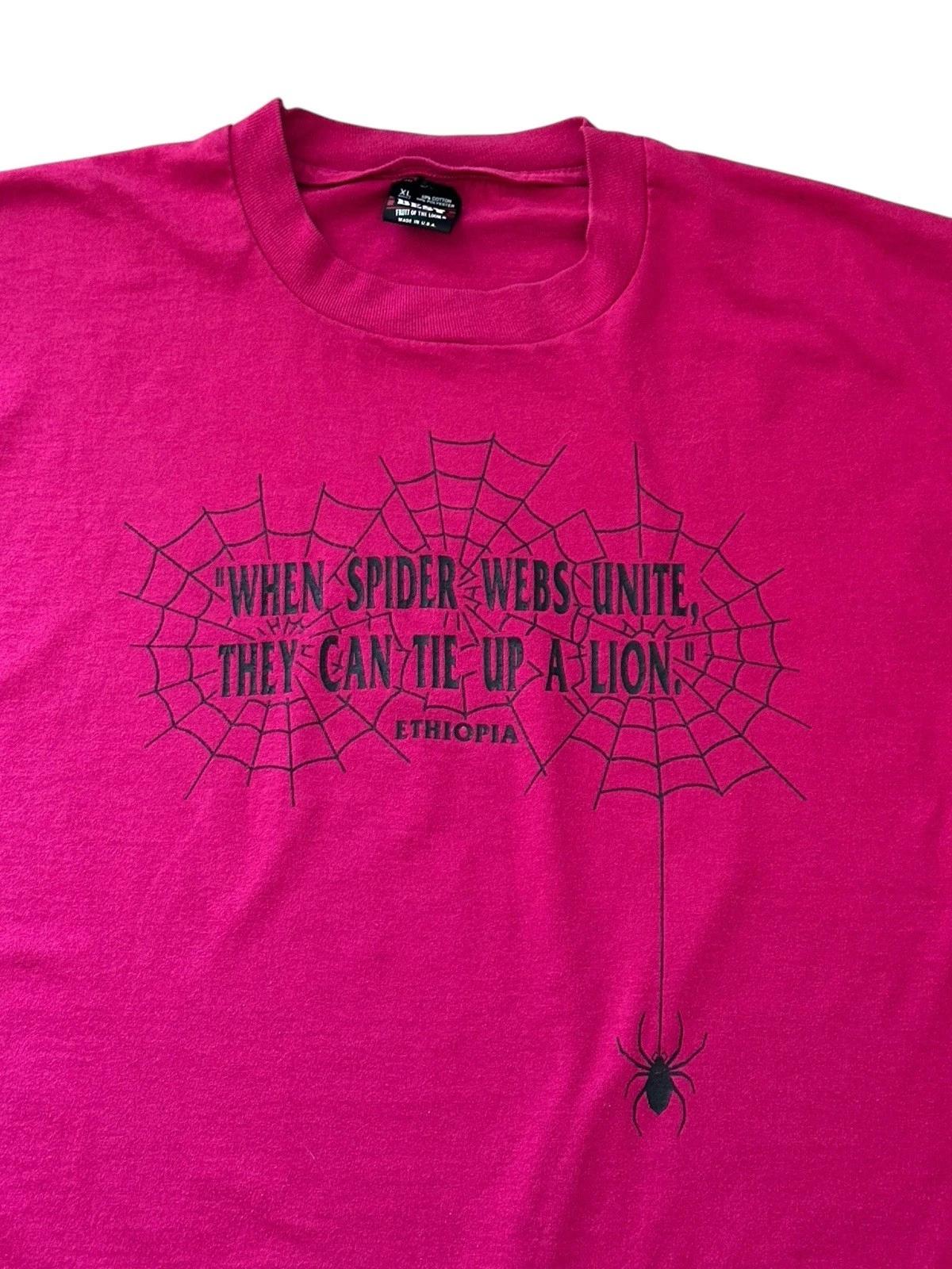 

Vintage When Spider Webs Unite T Shirt Men’s XL Ethiopia 90’s USA S