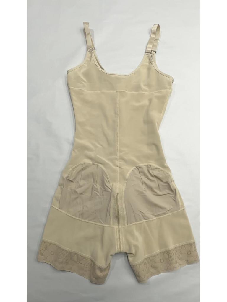 Plus Size Body Shaping Bodysuit with Tummy Control, Butt Lift, Adjustable Straps & Open Crotch