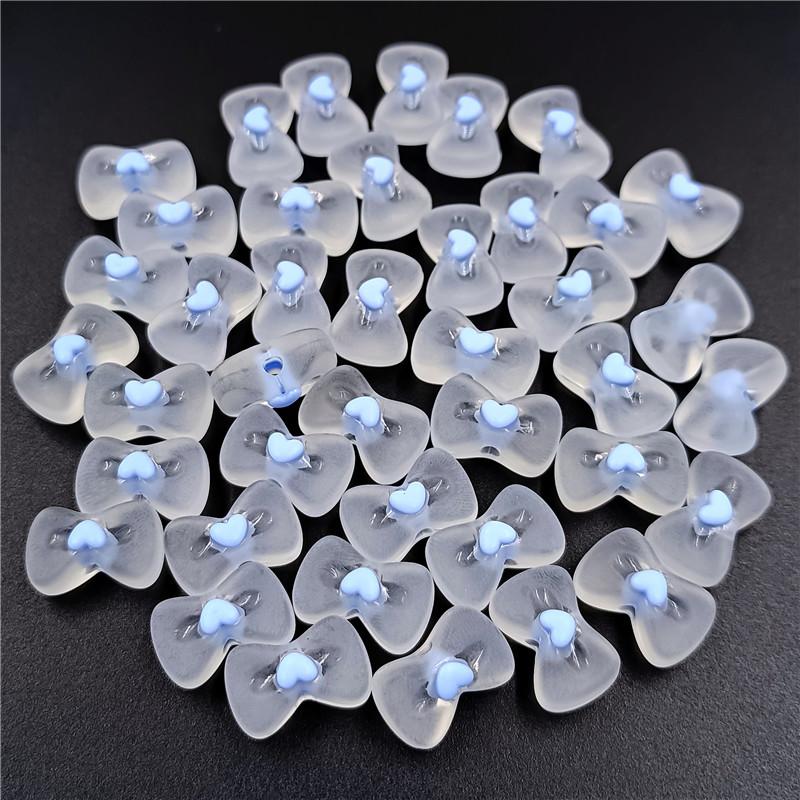 Handmade Transparent Frosted Loose Cute Heart Spacer Acrylic Beads Cartoon for Jewelry Making Bow Shape Bracelets Accessories  Beads