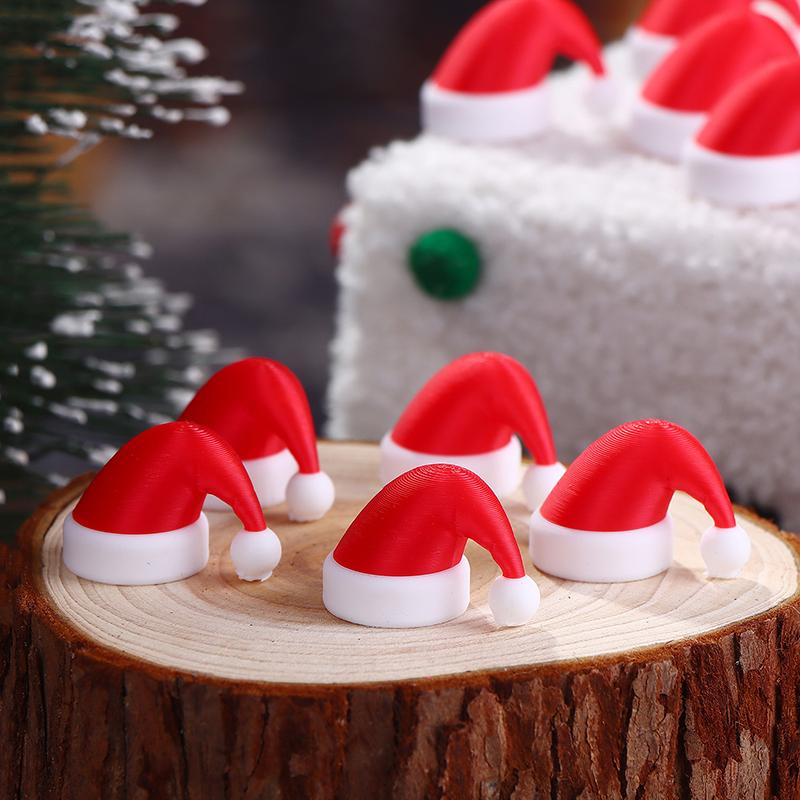 10/20Pcs 3D Printed Christmas Santa Hat Wine Bottle Ornaments Home Xmas Decorations Alcohol Bottle Mouth Decorative Caps Gift