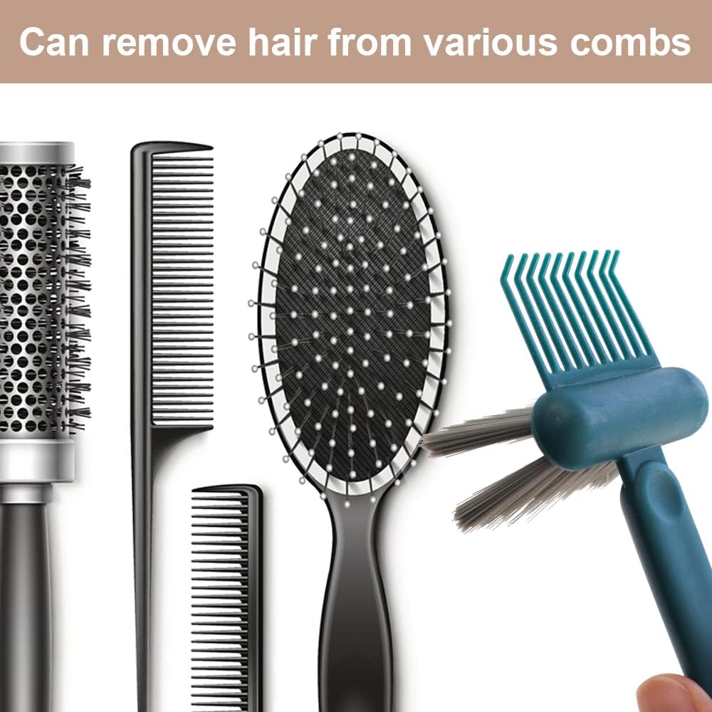1/2 Pcs Hair Brush Cleaning Tool 2-In-1 Comb Cleaning Brush Comb Cleaner Brush Mini Remover Removing Dust Cleaning Supplies