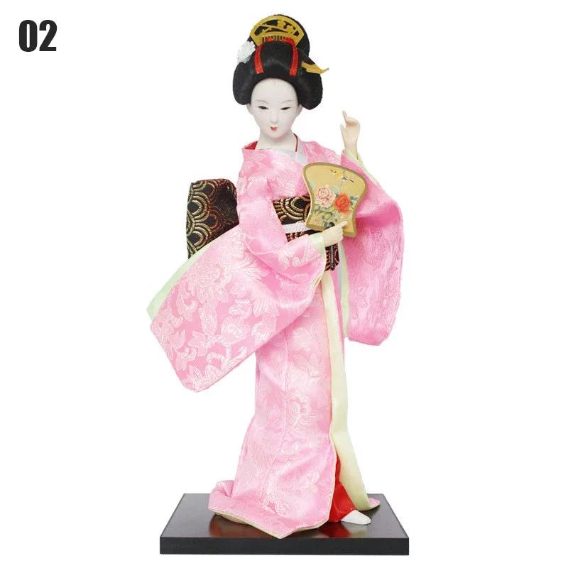 Japanese Geisha Doll Asian Handmade Crafts Kimono Doll Home Table Decor Miniature Figurines Sculpture Collection Gift Creative